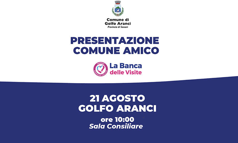 Il Comune di Golfo Aranci aderisce al circuito solidale Banca delle Visite