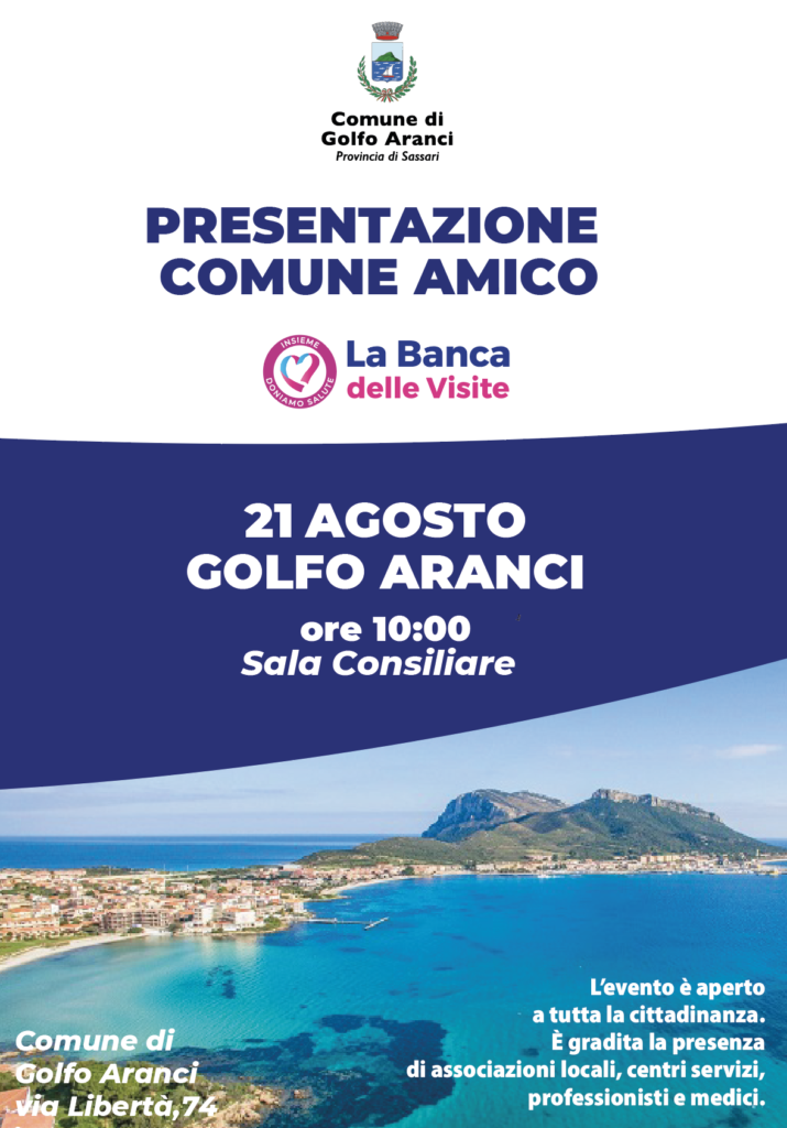 Il Comune di Golfo Aranci aderisce al circuito solidale Banca delle Visite